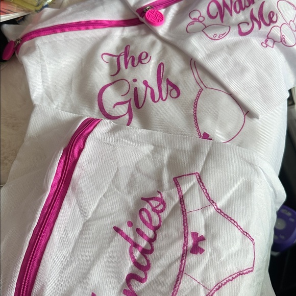 White and Pink 3-Piece Travel Bag Set - Picture 5 of 12